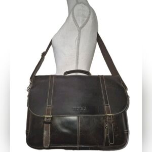 🔥Tiding Full-Grain Leather Men's Messenger Bag Laptop Business Travel Organizer